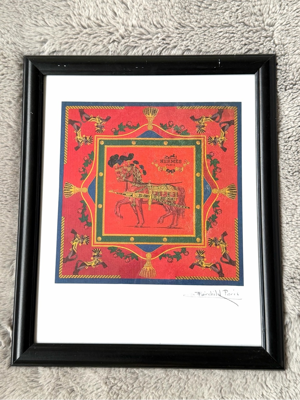 FAIRCHILD PARIS Hermès-Inspired Framed‎ Red Horse Print